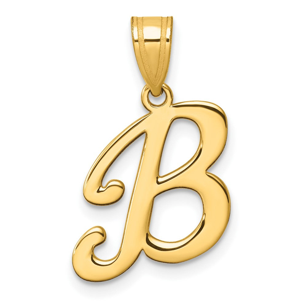 14K Gelbgold Schreibschrift Buchstabe B Initiale Anhänger
