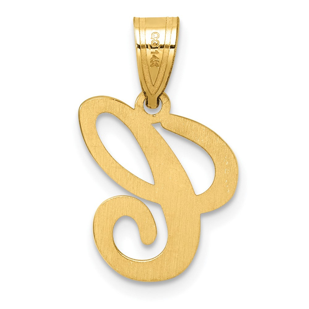 14K Gelbgold Schreibschrift Buchstabe C Initiale Anhänger