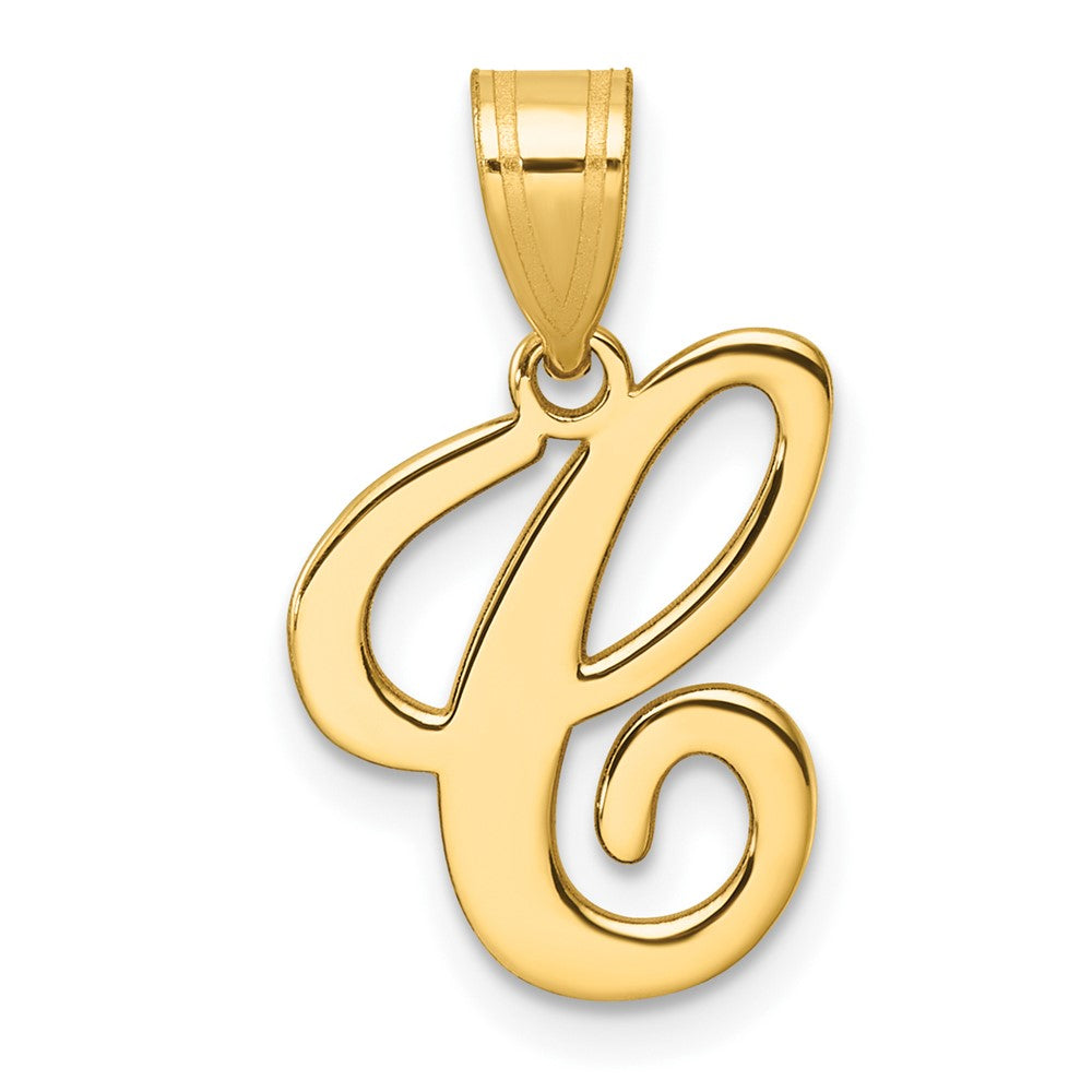 14K Gelbgold Schreibschrift Buchstabe C Initiale Anhänger