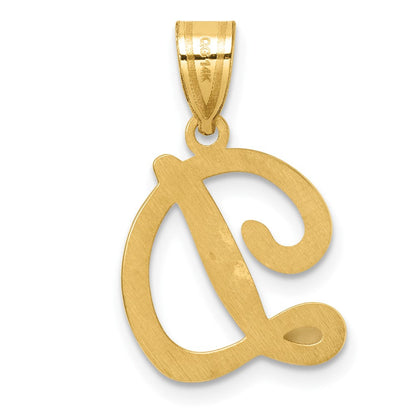 14K Gelbgold Schreibschrift Buchstabe D Initiale Anhänger