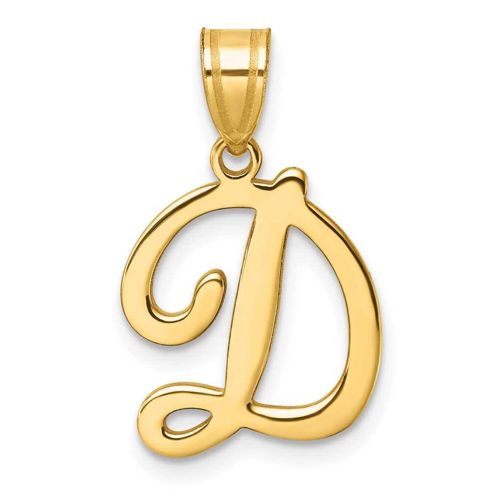14K Gelbgold Schreibschrift Buchstabe D Initiale Anhänger