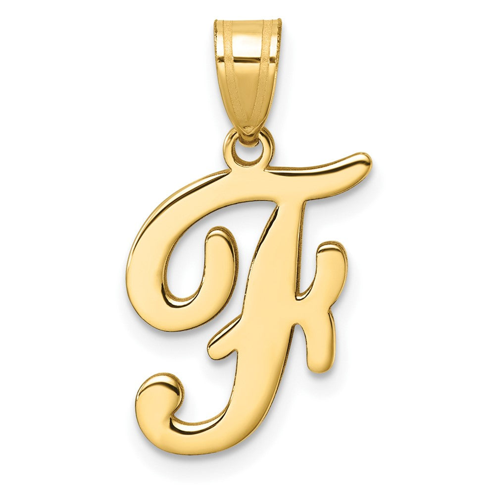 14K Gelbgold Schreibschrift Buchstabe F Initiale Anhänger