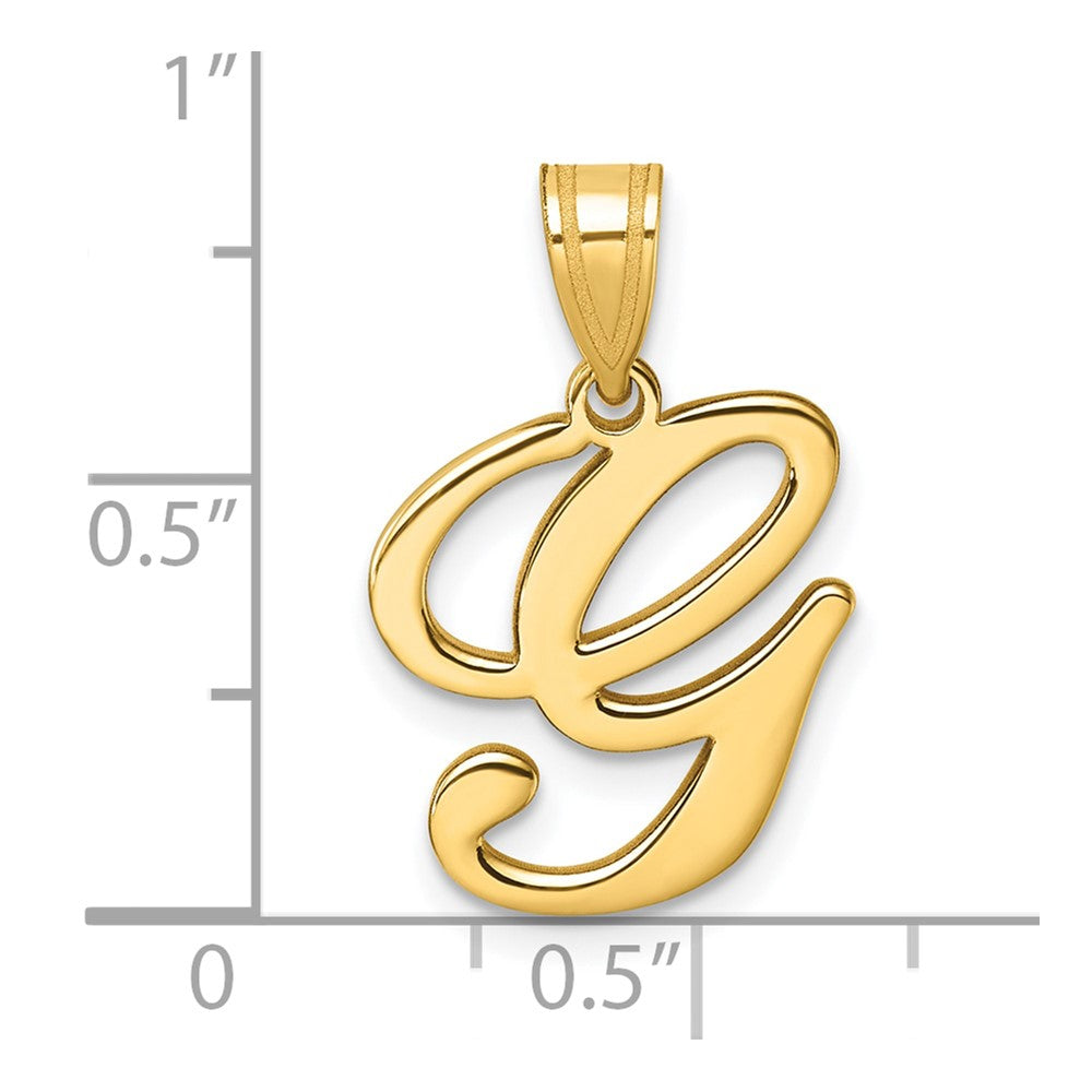 14K Gelbgold Schreibschrift Buchstabe G Initiale Anhänger