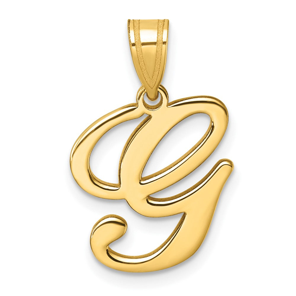 14K Gelbgold Schreibschrift Buchstabe G Initiale Anhänger
