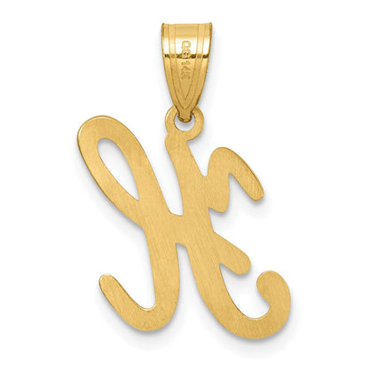 14K Gelbgold Schreibschrift Buchstabe H Initiale Anhänger