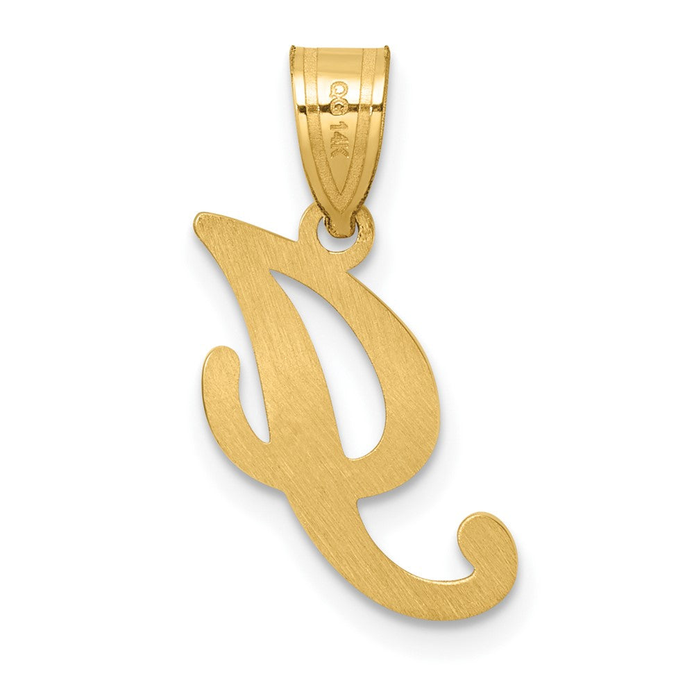 14K Gelbgold Schreibschrift Buchstabe I Initiale Anhänger