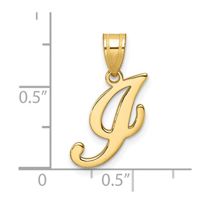 14K Gelbgold Schreibschrift Buchstabe I Initiale Anhänger