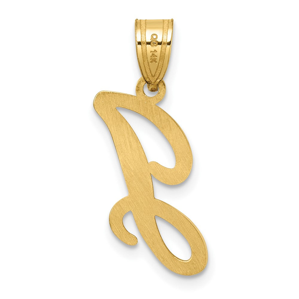 14K Gelbgold Schreibschrift Buchstabe J Initiale Anhänger