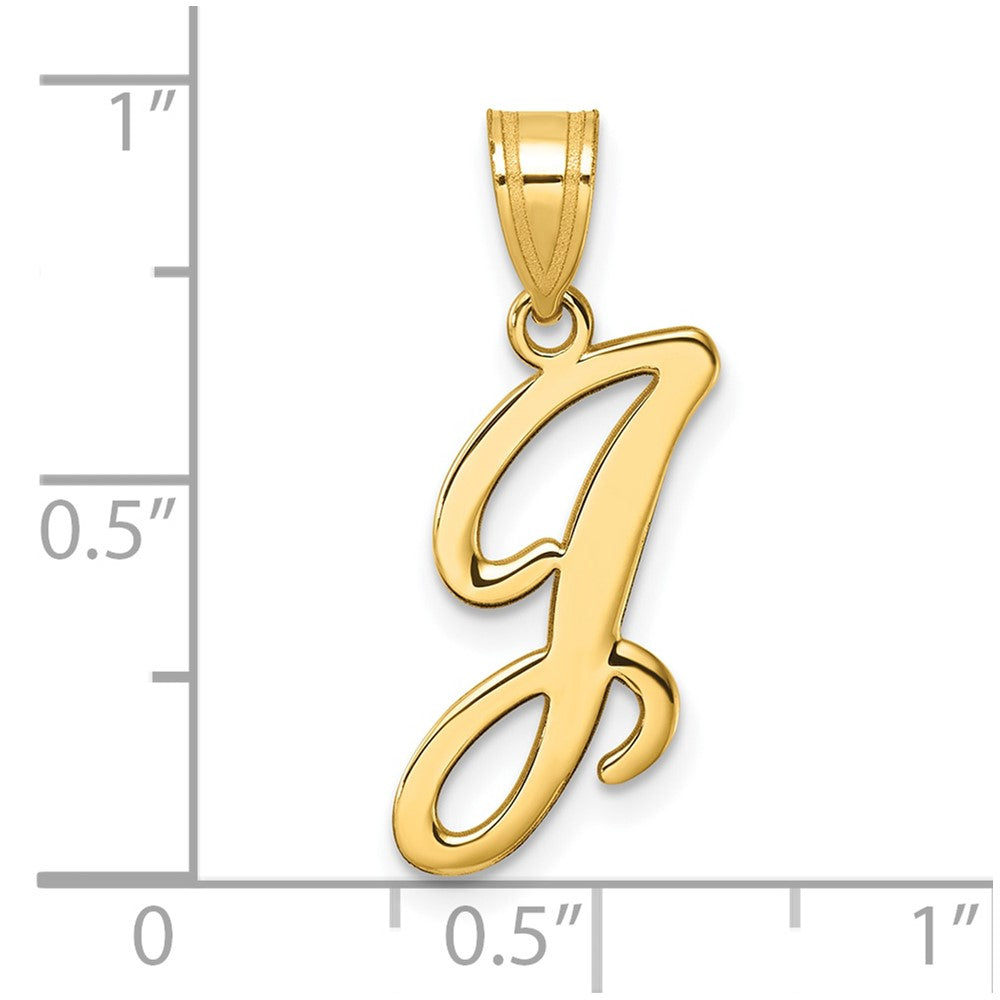 14K Gelbgold Schreibschrift Buchstabe J Initiale Anhänger