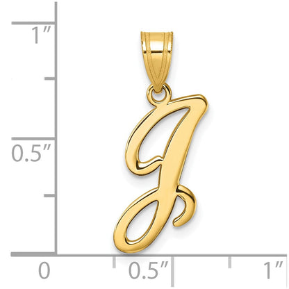 14K Gelbgold Schreibschrift Buchstabe J Initiale Anhänger