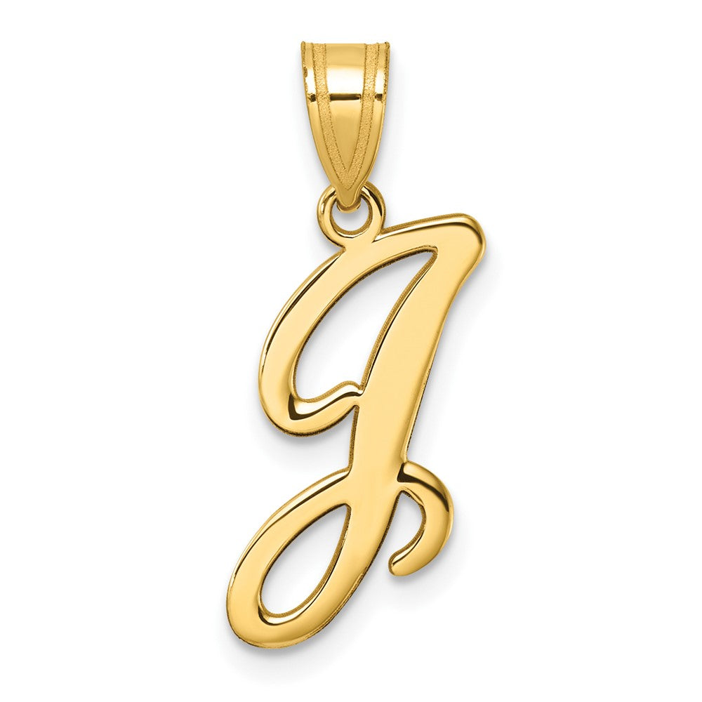 14K Gelbgold Schreibschrift Buchstabe J Initiale Anhänger