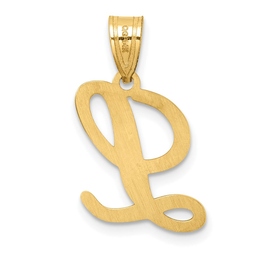 14K Gelbgold Schreibschrift Buchstabe L Initiale Anhänger
