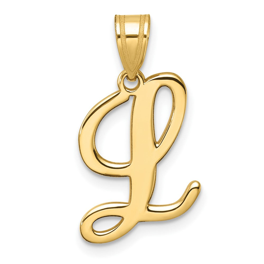 14K Gelbgold Schreibschrift Buchstabe L Initiale Anhänger