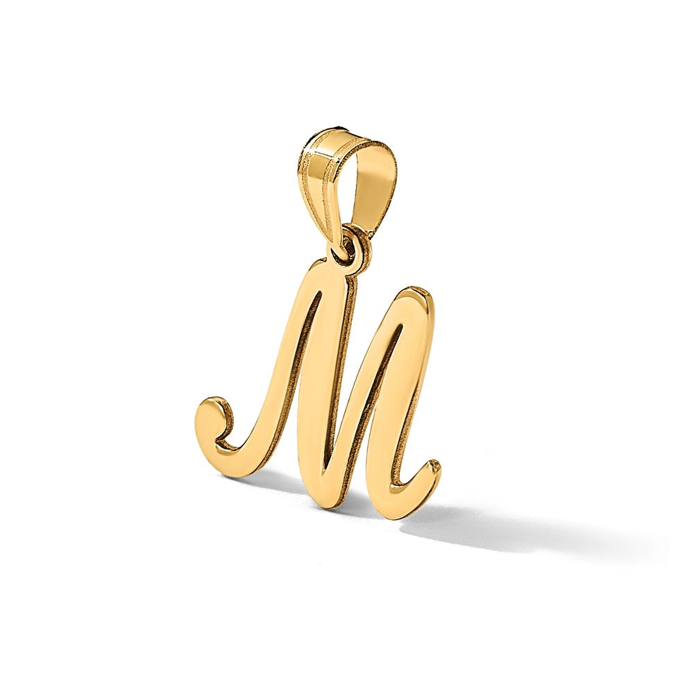14K Gelbgold Schreibschrift Buchstabe M Initiale Anhänger