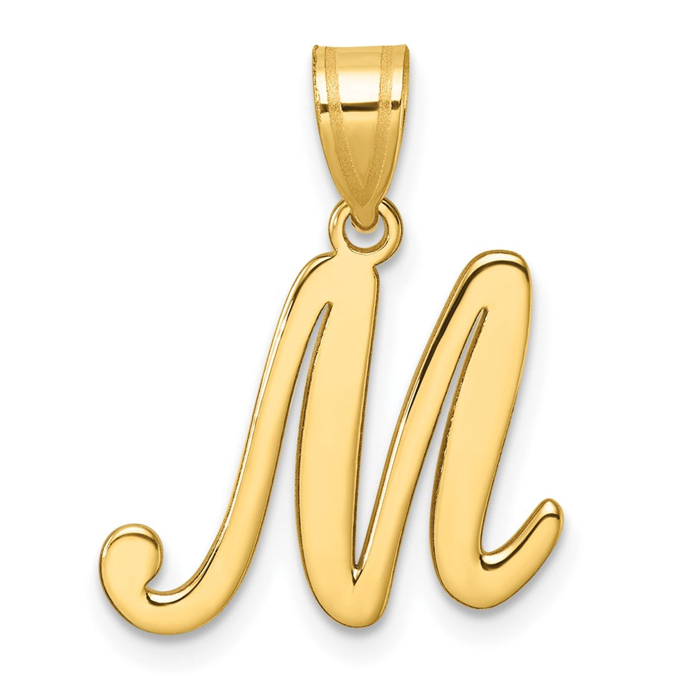14K Gelbgold Schreibschrift Buchstabe M Initiale Anhänger