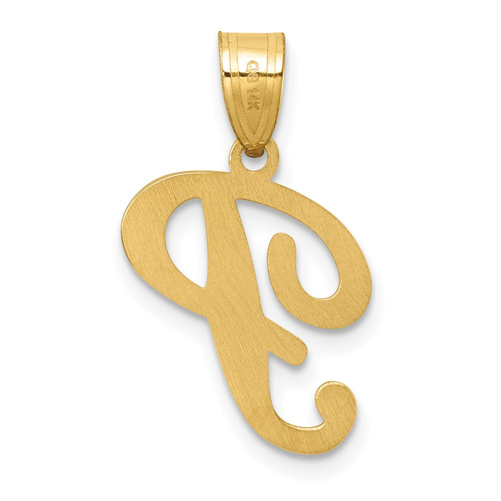 14K Gelbgold Schreibschrift Buchstabe P Initiale Anhänger