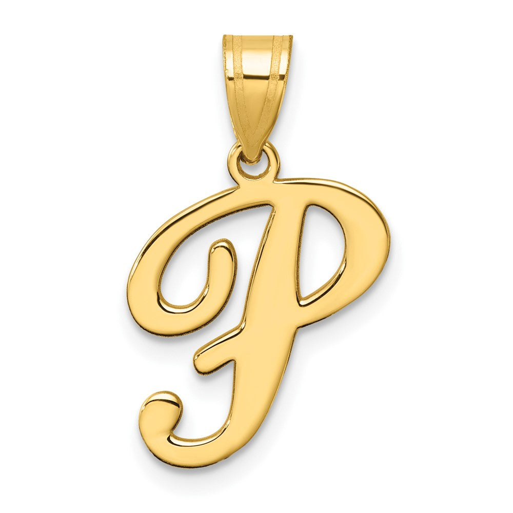 14K Gelbgold Schreibschrift Buchstabe P Initiale Anhänger