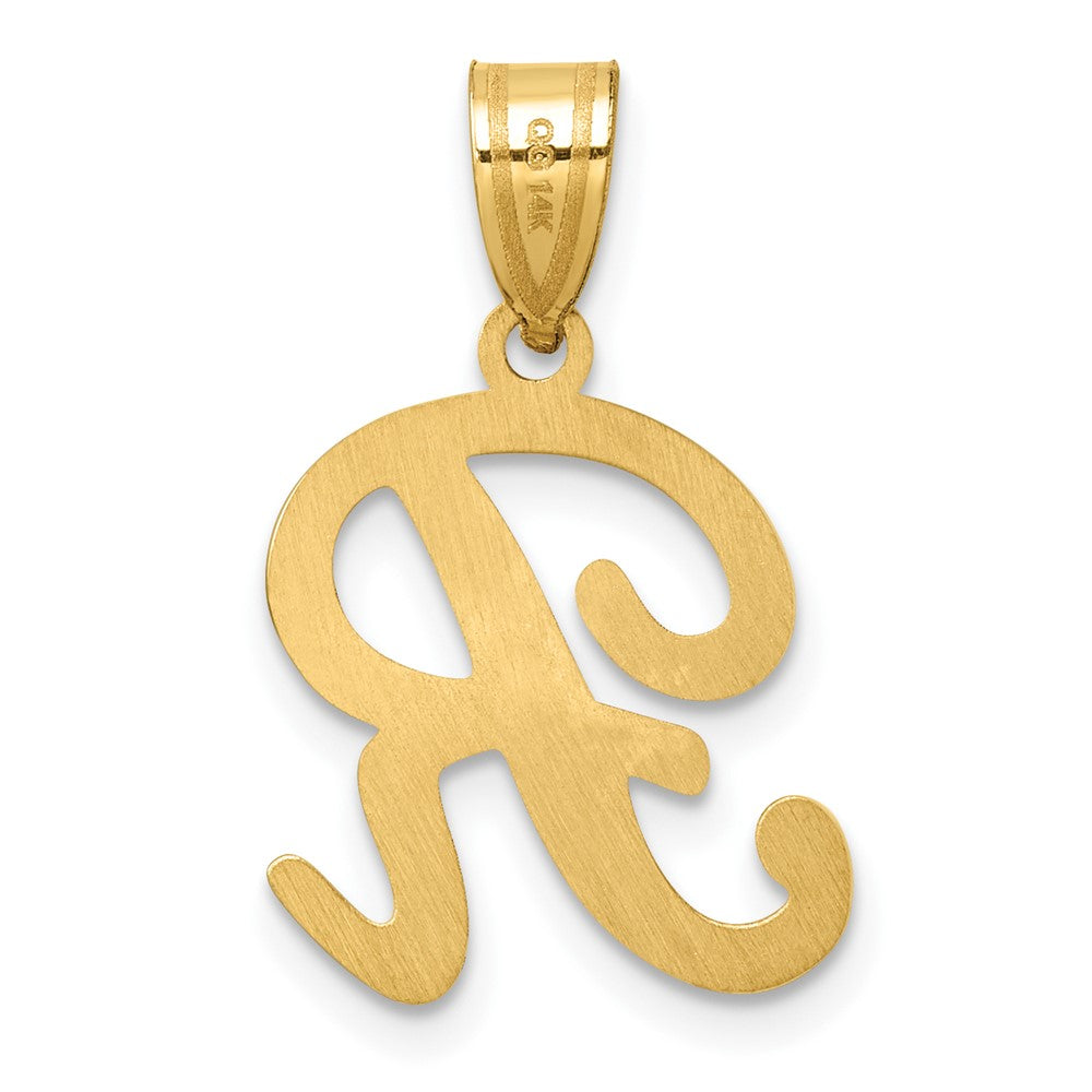 14K Gelbgold Schreibschrift Buchstabe R Initiale Anhänger
