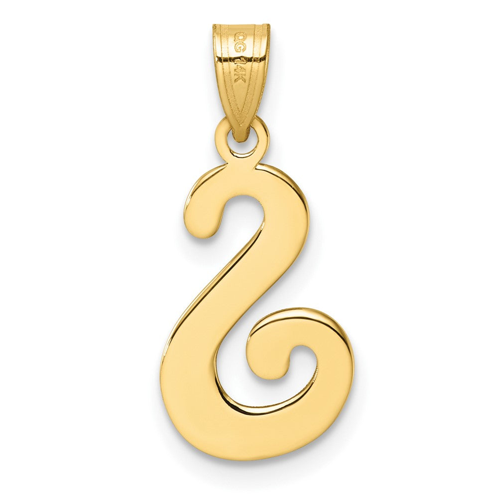 14K Gelbgold Schreibschrift Buchstabe S Initiale Anhänger