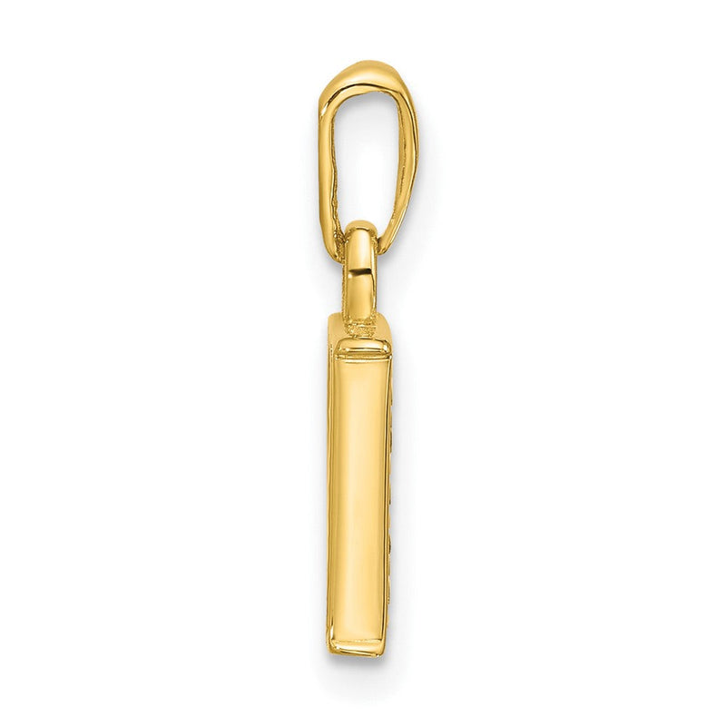 14K Gelb & Rhodium mit Rhodium Diamant Buchstabe P Initiale Anhänger