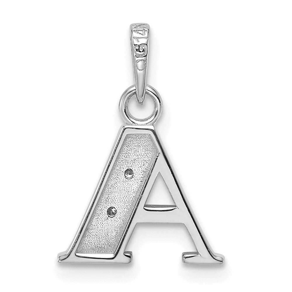 14K Weißgold Diamant Buchstabe Initiale Anhänger