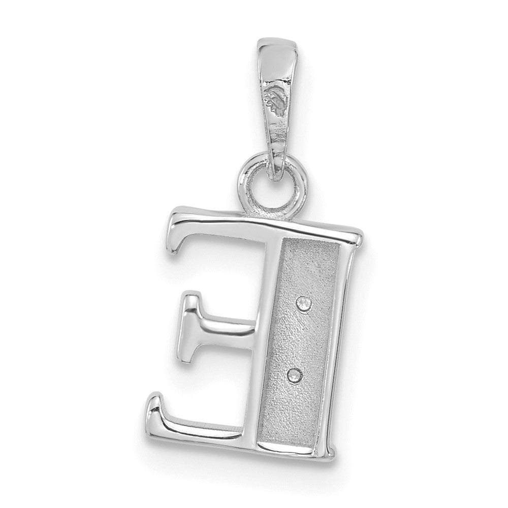 14K Weißgold Diamant Buchstabe E Initiale Anhänger