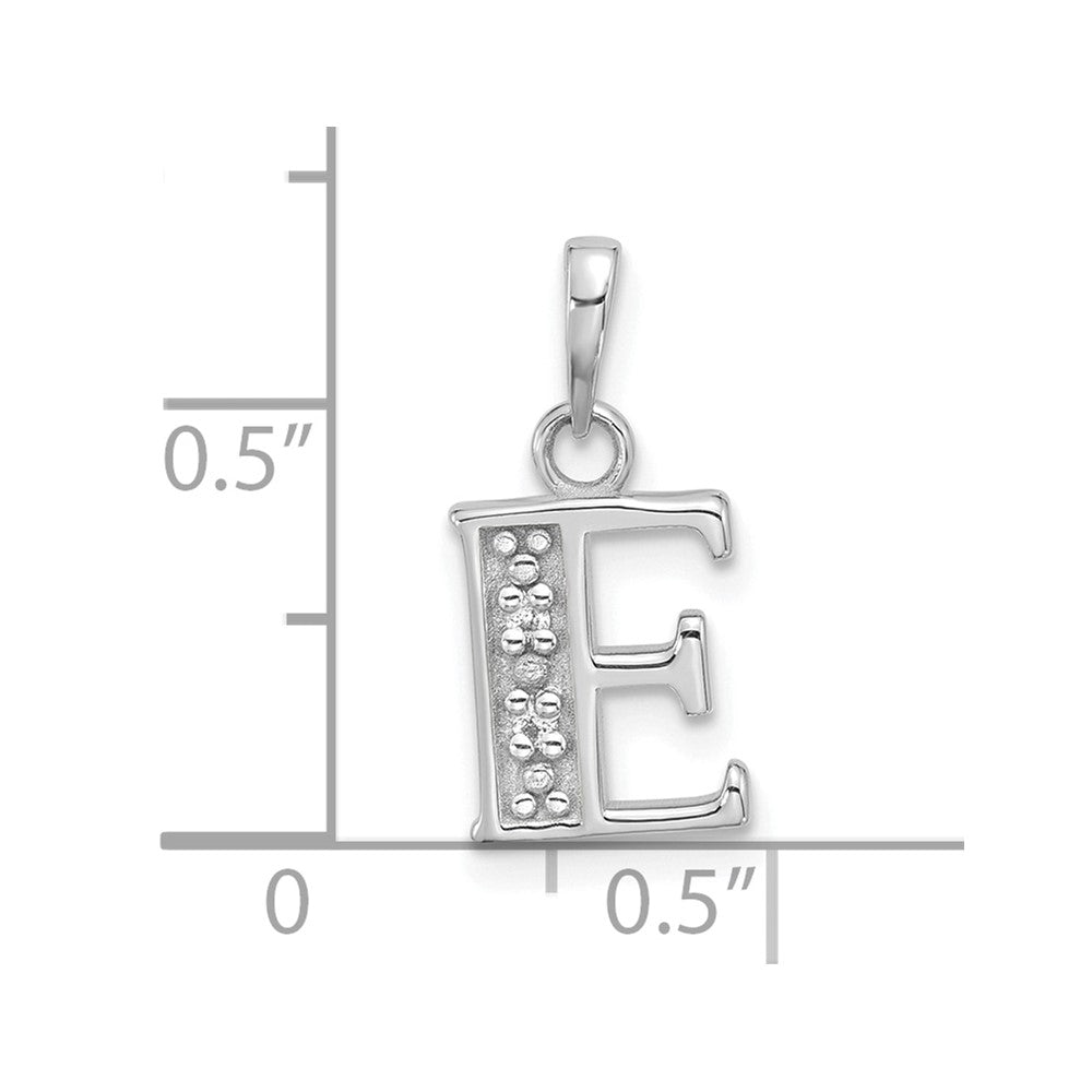 14K Weißgold Diamant Buchstabe E Initiale Anhänger