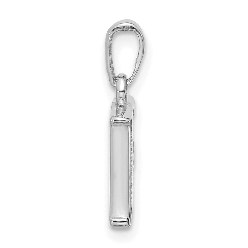 14K Weißgold Diamant Buchstabe F Initiale Anhänger