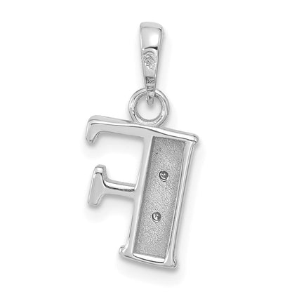 14K Weißgold Diamant Buchstabe F Initiale Anhänger