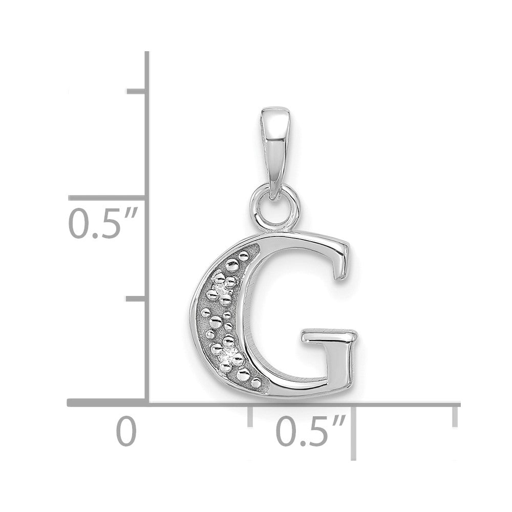 14K Weißgold Diamant Buchstabe G Initiale Anhänger