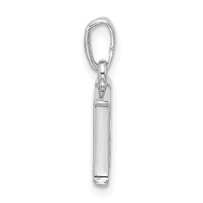14K Weißgold Diamant Buchstabe H Initiale Anhänger