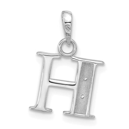 14K Weißgold Diamant Buchstabe H Initiale Anhänger
