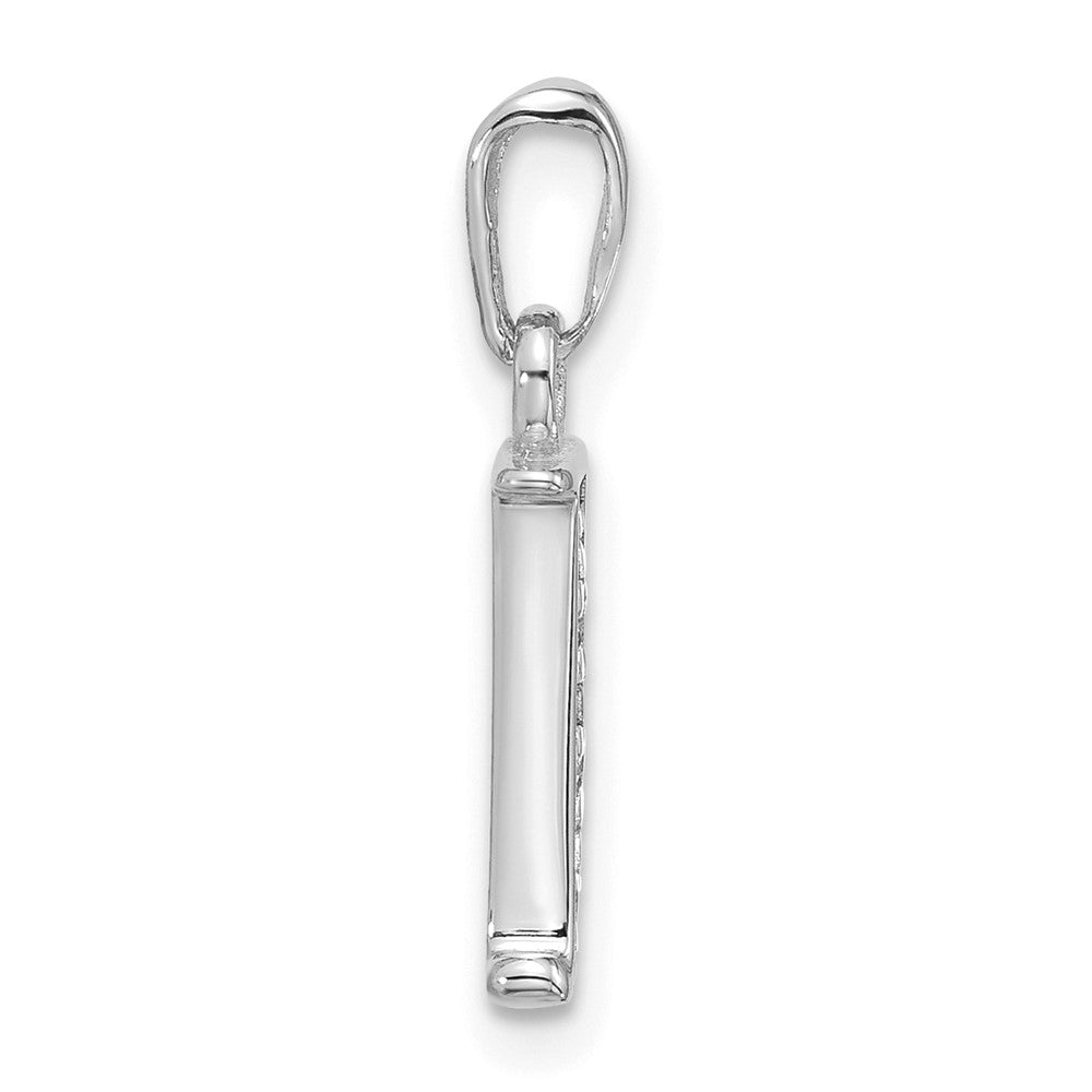 14K Weißgold Diamant Buchstabe J Initiale Anhänger