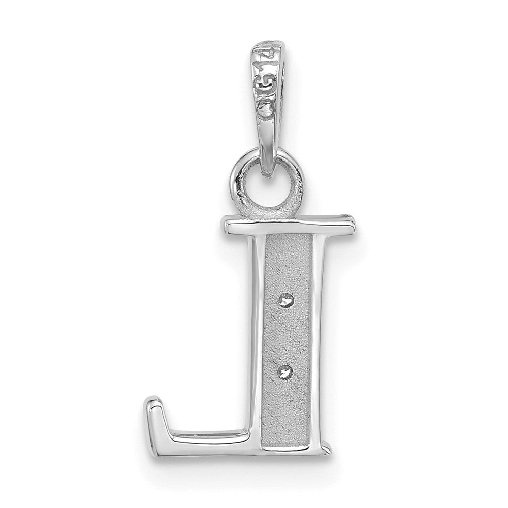 14K Weißgold Diamant Buchstabe L Initiale Anhänger