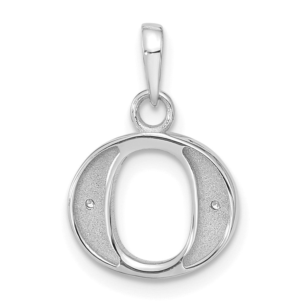 14K Weißgold Diamant Buchstabe O Initiale Anhänger
