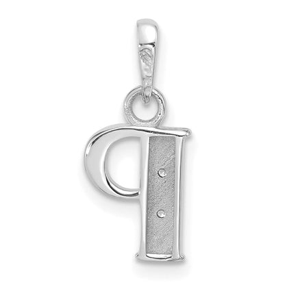 14K Weißgold Diamant Buchstabe P Initiale Anhänger