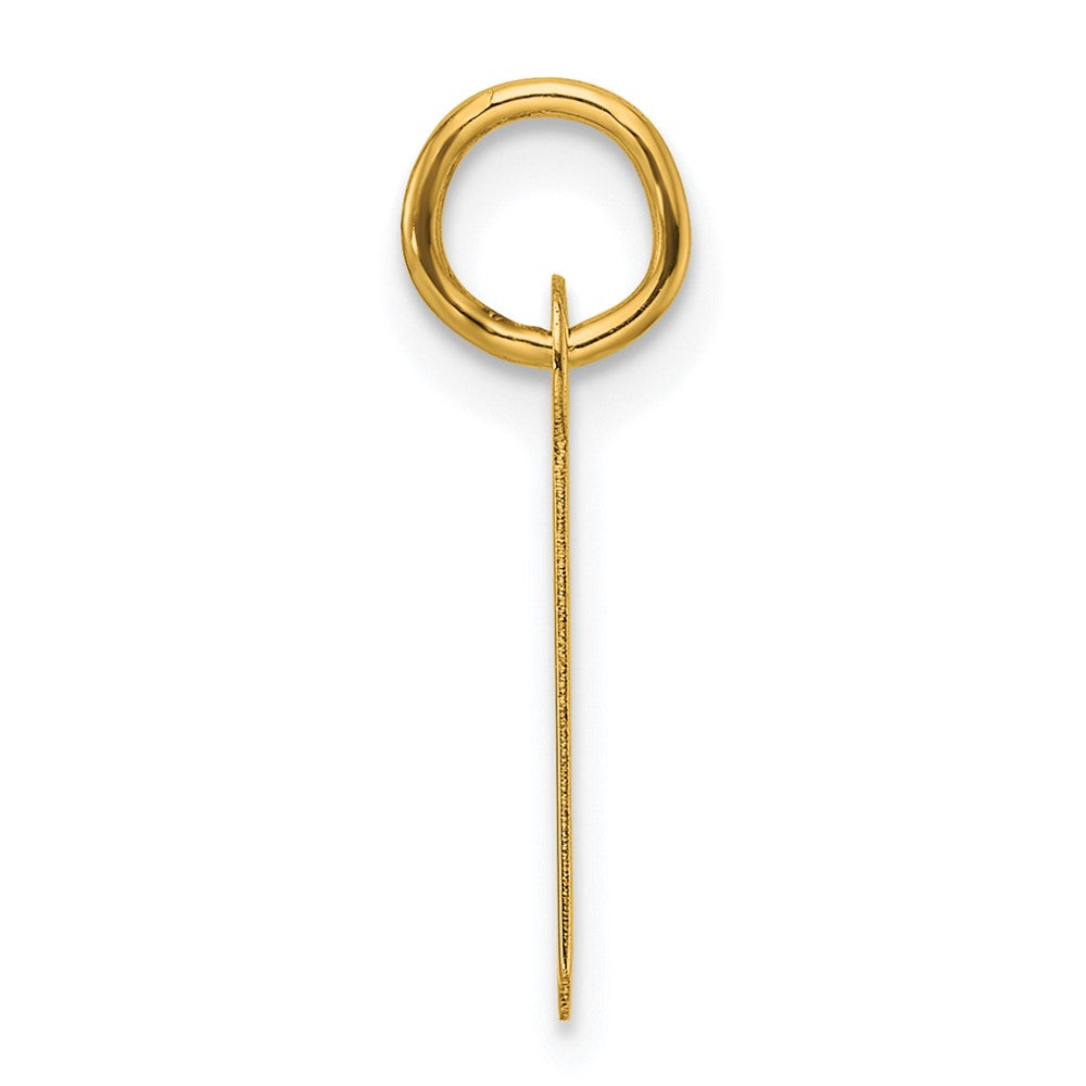 14K Gelbgold Schräg Block Buchstabe Initiale Charm