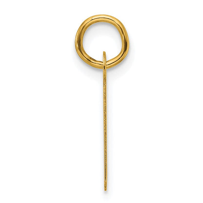 14K Gelbgold Schräg Block Buchstabe Initiale Charm