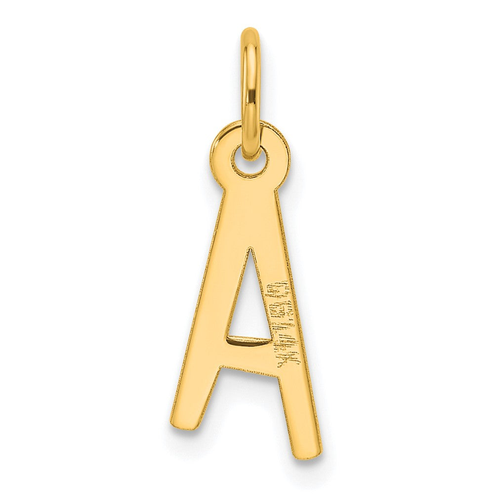14K Gelbgold Schräg Block Buchstabe Initiale Charm