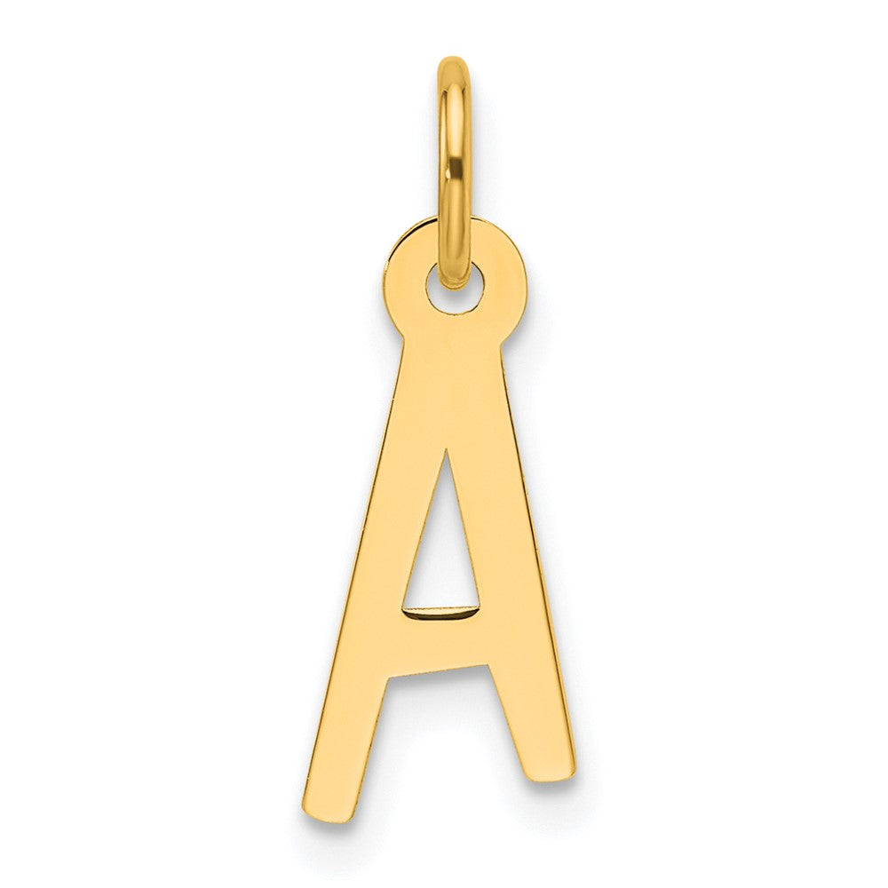 14K Gelbgold Schräg Block Buchstabe Initiale Charm
