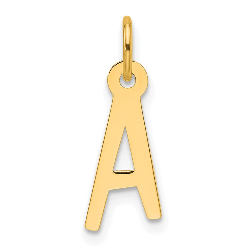 14K Gelbgold Schräg Block Buchstabe Initiale Charm
