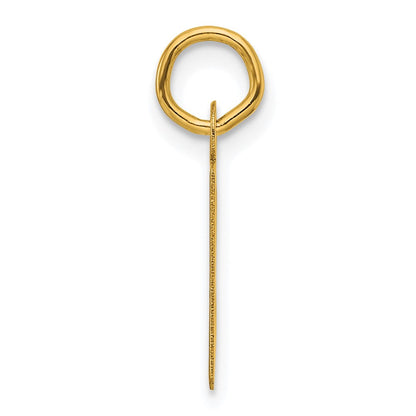 14K Gelbgold Schräg Block Buchstabe B Initiale Charm