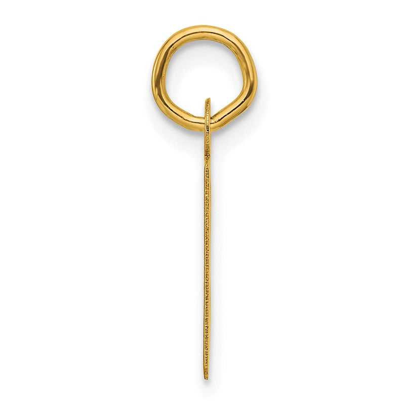 14K Gelbgold Schräg Block Buchstabe B Initiale Charm