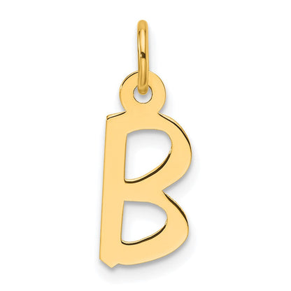 14K Gelbgold Schräg Block Buchstabe B Initiale Charm