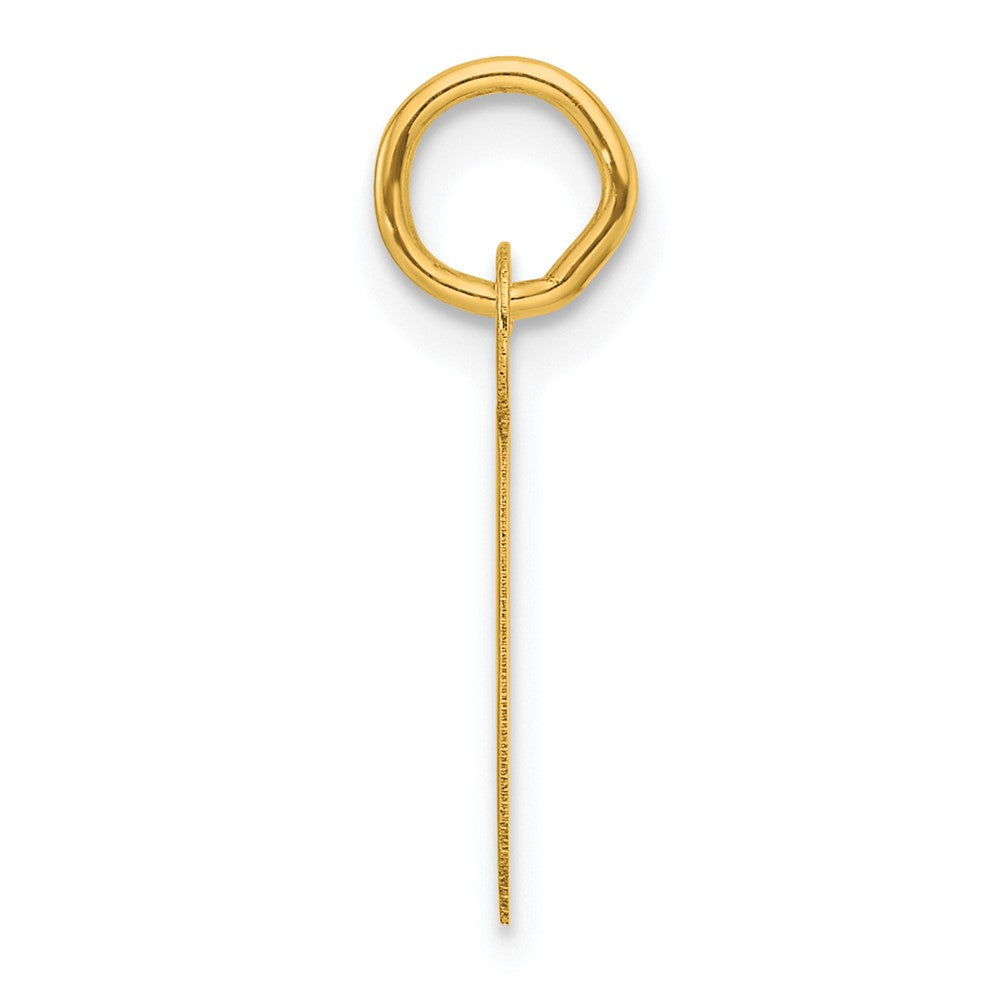 14K Gelbgold Schräg Block Buchstabe C Initiale Charm
