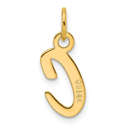 14K Gelbgold Schräg Block Buchstabe C Initiale Charm