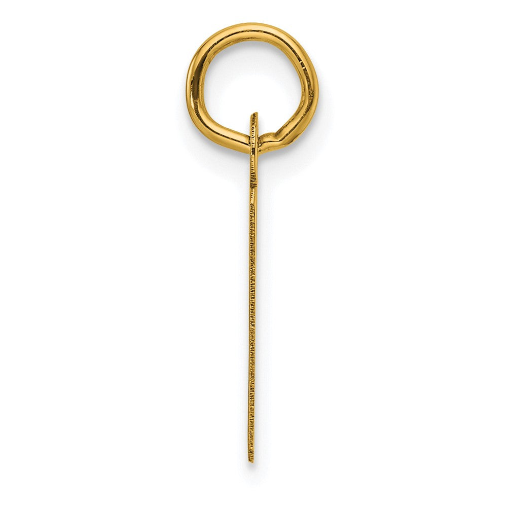 14K Gelbgold Schräg Block Buchstabe D Initiale Charm