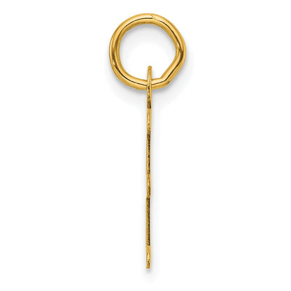 14K Gelbgold Schräg Block Buchstabe E Initiale Charm