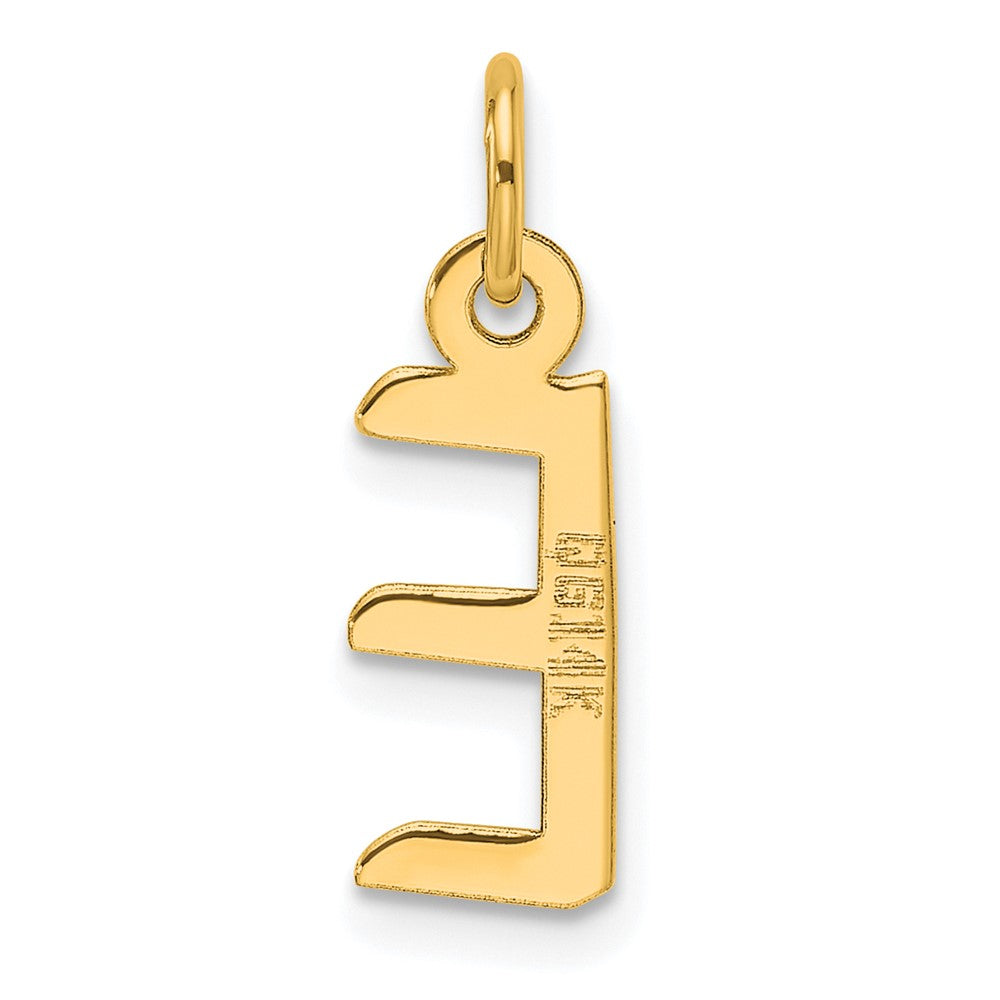 14K Gelbgold Schräg Block Buchstabe E Initiale Charm