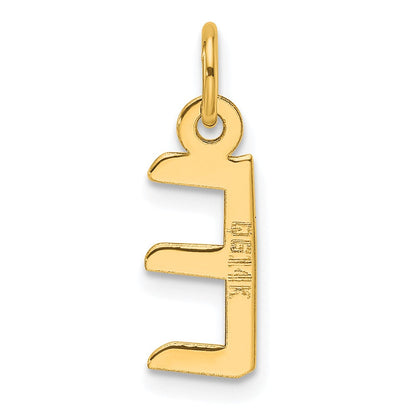 14K Gelbgold Schräg Block Buchstabe E Initiale Charm